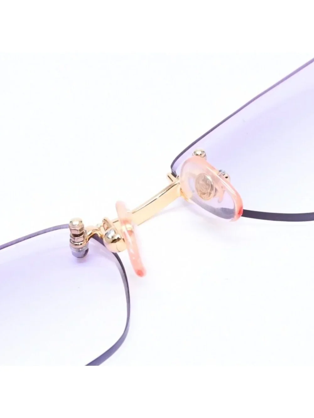 Chanel Rimless Sunglasses Eyewear CC Logo Marble Purple